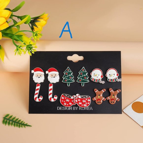 New Christmas Earrings Set Snowman Dangle Drop Earrings Christmas Tree J… - Picture 4 of 11